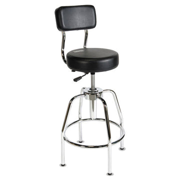ShopSol™ Heavy-duty Shop Stool, Supports Up To 300 Lb, 29" To 34" Seat Height, Black Seat-back, Chrome Base freeshipping - TVN Wholesale